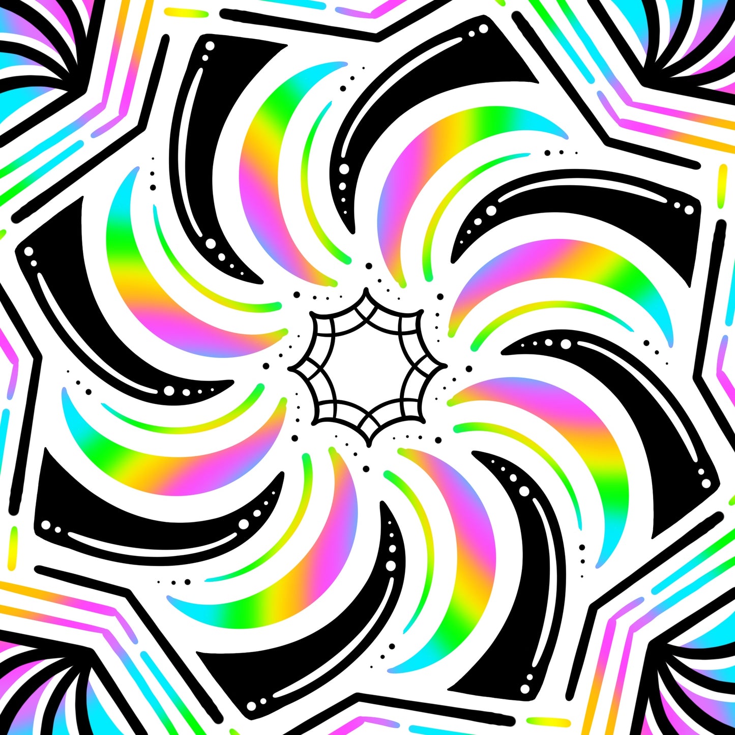 Radial Symmetry Holographic [Sticker]