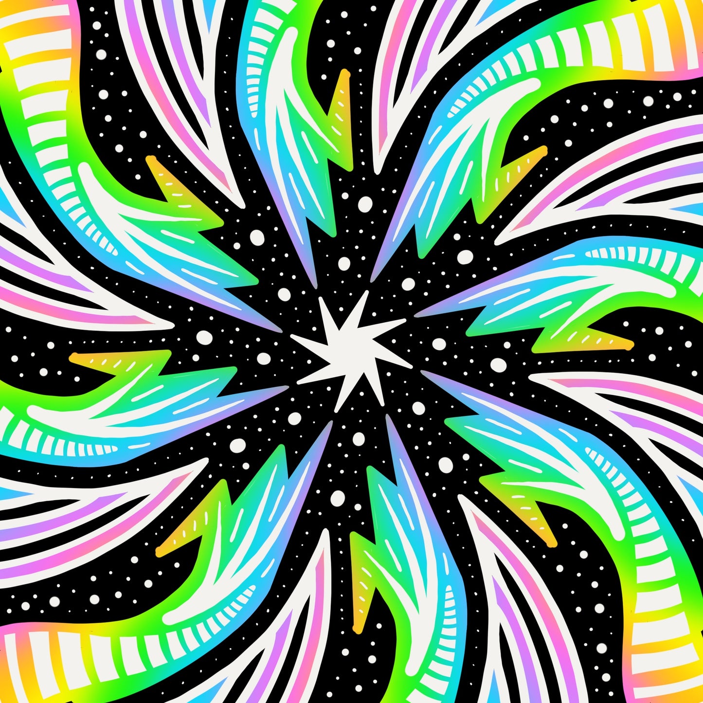 Radial Symmetry Holographic [Sticker]