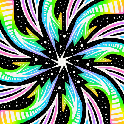 Radial Symmetry Holographic [Sticker]